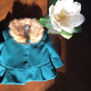 Janie and jack faux fur trim coat
